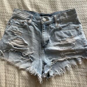 Aeropostale Blue Jean Shorts Distressed High-Waisted